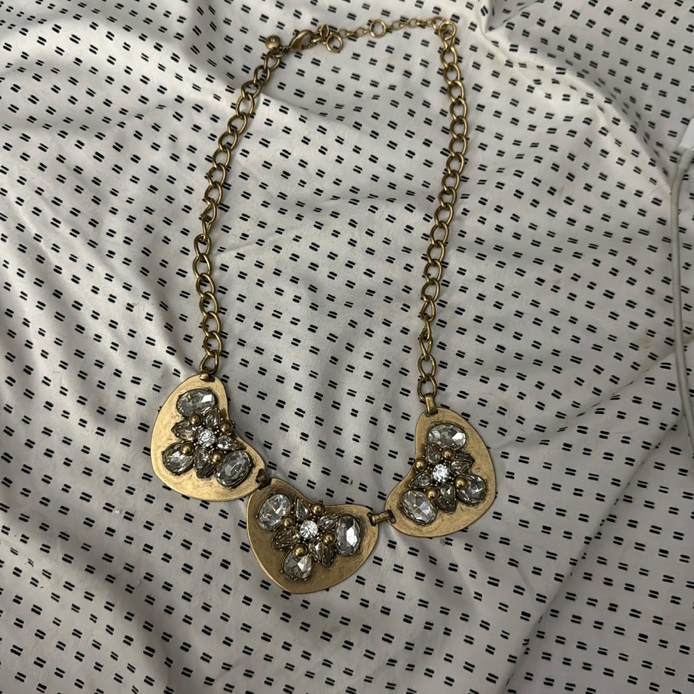 J.Crew Heart rhinestone necklace